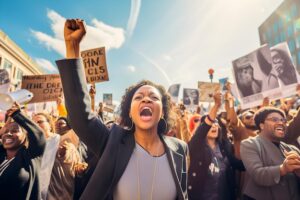 Unified strides towards equality a captivating moment from a civil ...