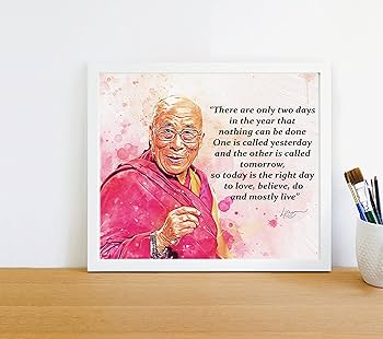 Amazon.com: Dalai Lama Nothing Can Be Done Quote Wall Art Unframed ...