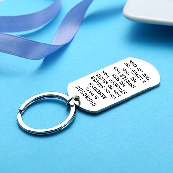 Amazon.com: Grandson Keychain Inspirational Gifts for Grandson ...
