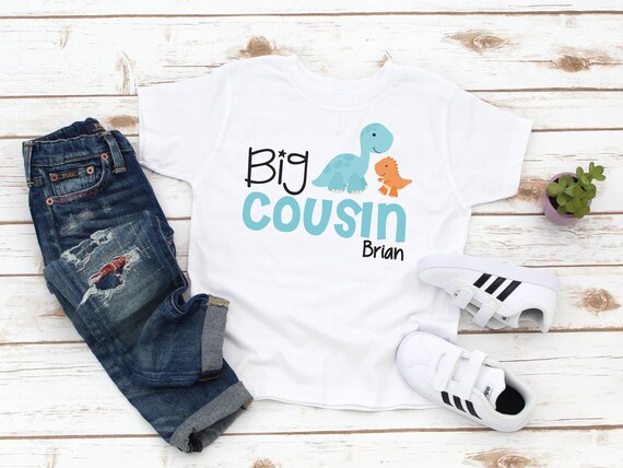 Big Cousin Shirt , With Name, Dinosaur Tshirt, Pregnancy ...