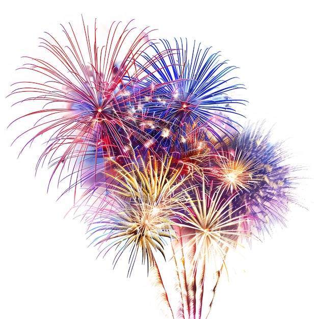 Daytime fireworks isolated on white background text area | Premium ...