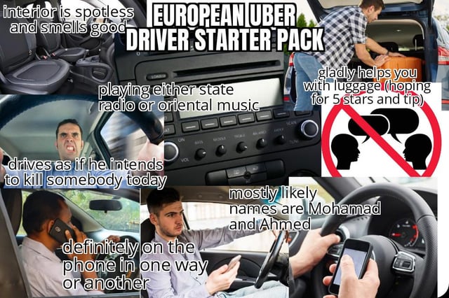 European Uber driver starter pack : r/starterpacks