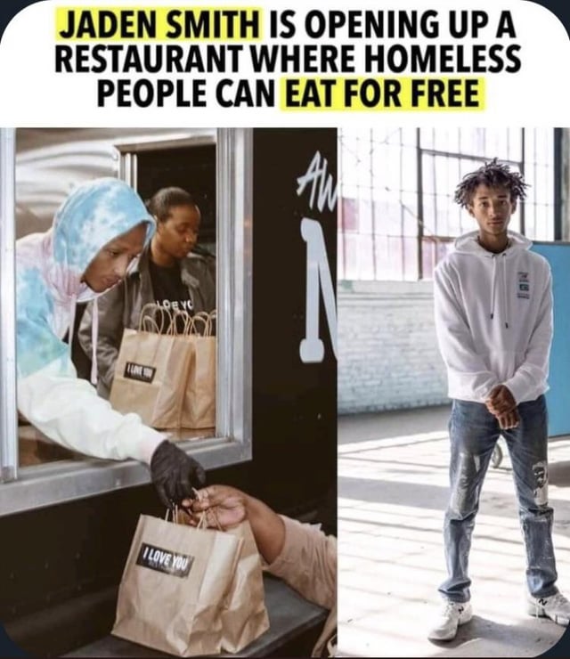 Jaden Smith opens up a restaurant where homeless people can eat ...