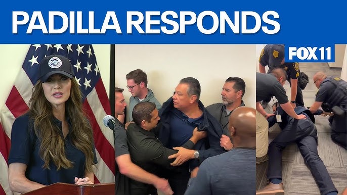 LIVE: Senator Alex Padilla responds after being thrown out of DHS ...