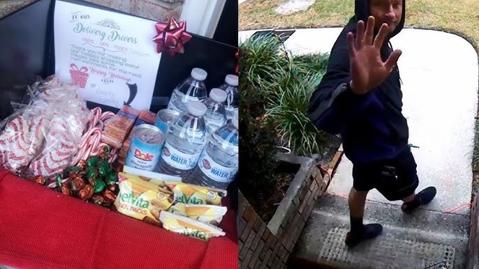 Local family leaves snacks for delivery drivers - YouTube