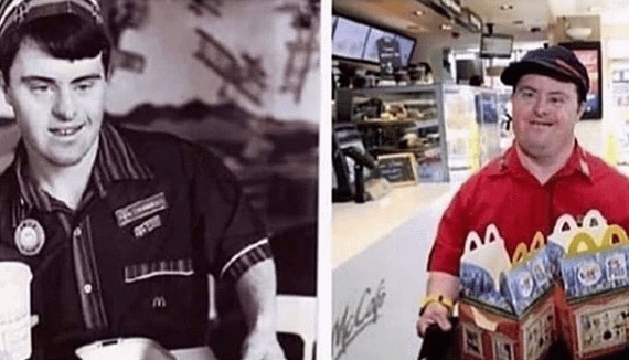McDonald's worker with Down Syndrome retires after 32 years! : r/pics