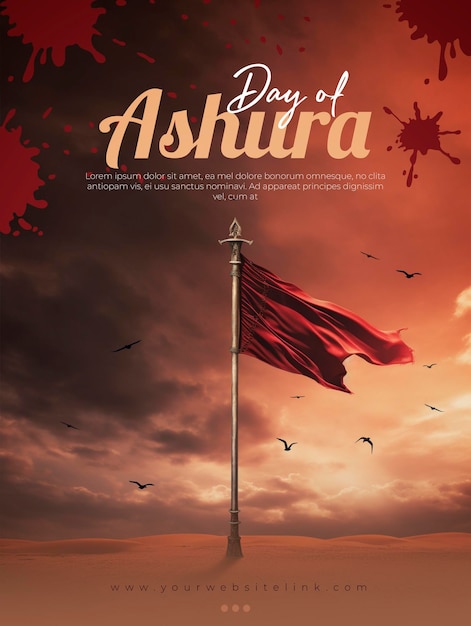 Muharram ashura's social media post red flag in the desert and red ...