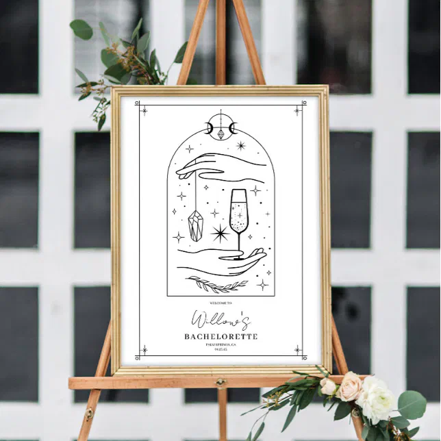 Mystical Tarot Card Bachelorette Party Welcome Poster | Zazzle