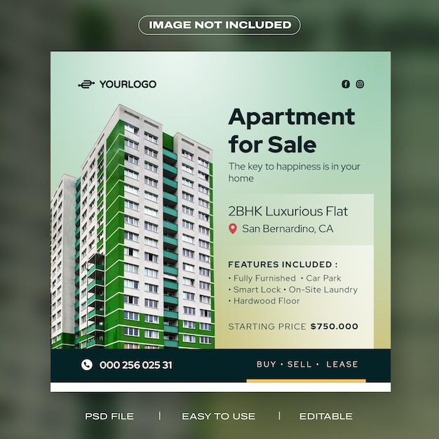 Real estate apartment for sale minimalist green color instagram ...
