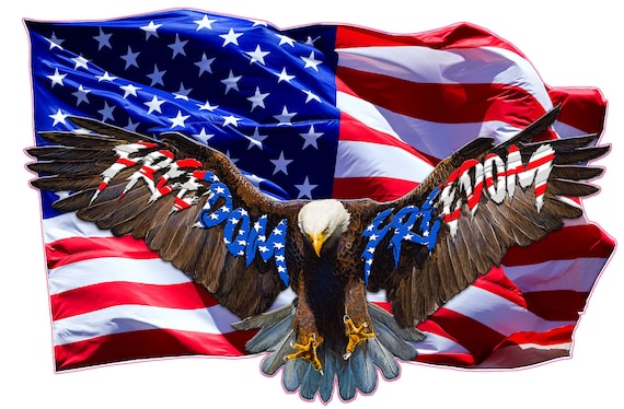 Soaring Bald Eagle American Flag Freedom Decal Sticker - Etsy