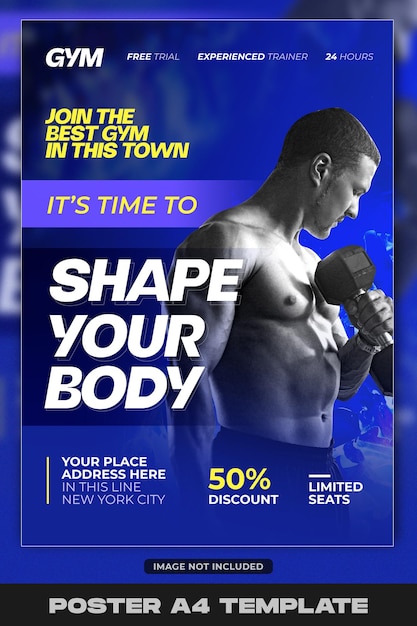 Sport gym and fitness poster design | Premium PSD