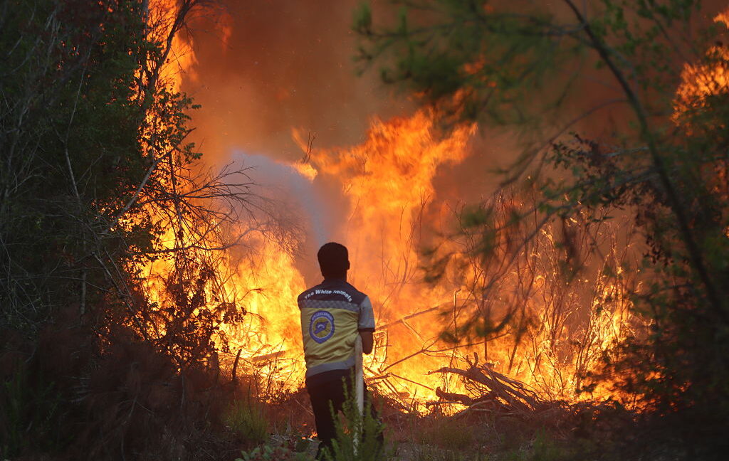 Three firefighters injured in a wildfire in Syria's Latakia