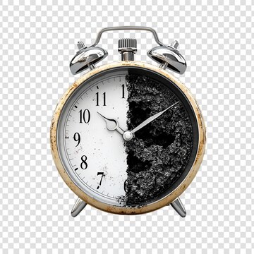 Halfdestroyed alarm clock time running out dark side light side ...