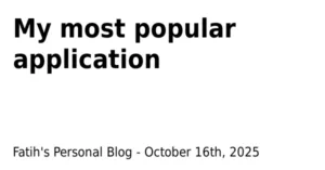 My most popular application