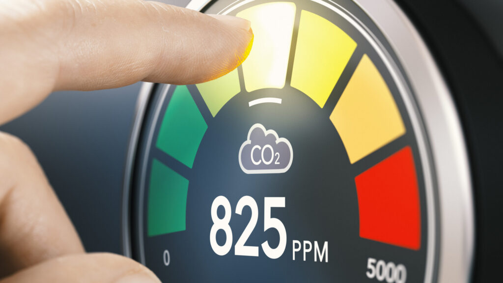 Indoor air quality measurement. CO2 monitor.