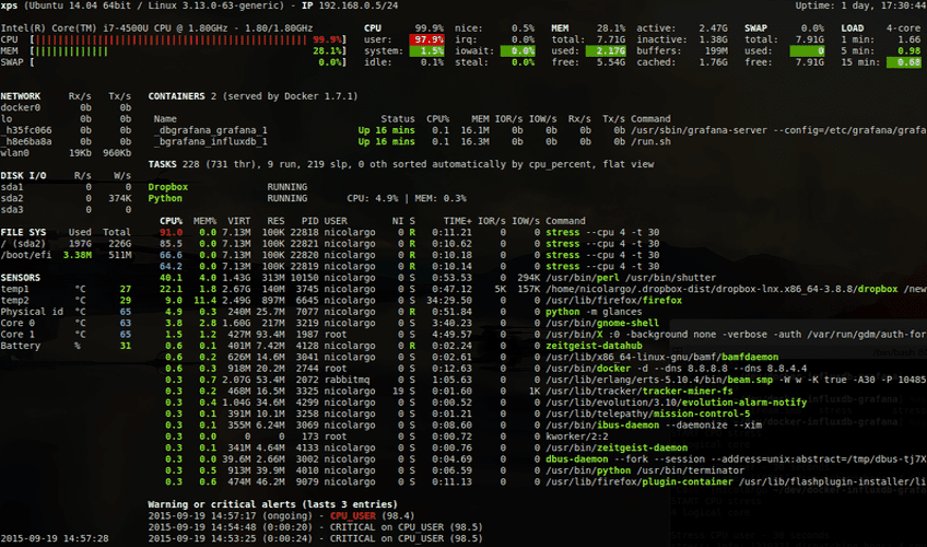 htop and top Alternatives: Glances, nmon