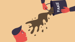 Fake news - pouring a slop on the person