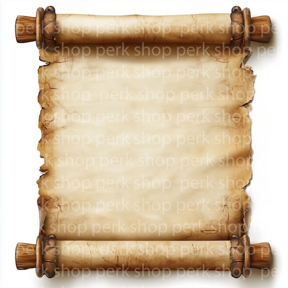 Antique Scroll Watercolor Clipart: Vintage Paper Ephemera (digital ...