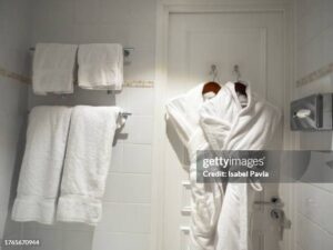 Bathrobe On Hotel Room Door High-Res Stock Photo - Getty Images