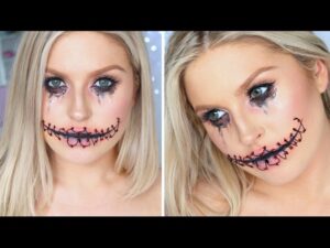 Easy Halloween Stitched Up Mouth ♡ Using Only Makeup! - YouTube