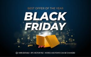 Editable text effect, black friday best offer style | Premium Vector