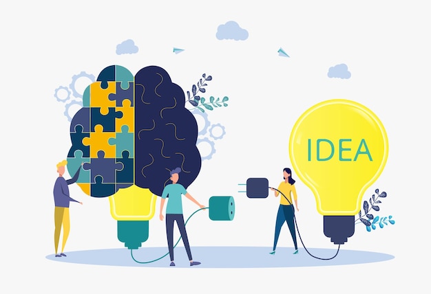 Look for a creative idea metaphor of a successful business people ...