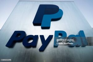 PayPal logo can be seen at its office in San Jose, California ...