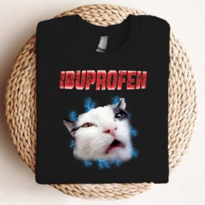 Ibuprofen Cat Meme Shirt, Funny Electro Shock Cat Tee, Viral Pain ...
