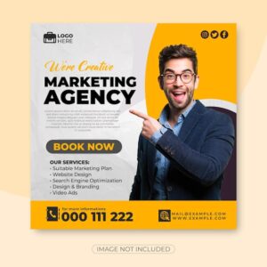 Marketing agency social media post, digital marketing web banner ...