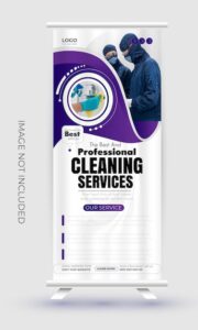Modern house cleaning company banner design | Premium Vector