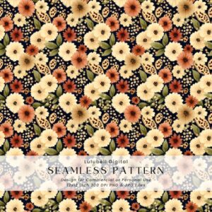 Fall Leopard Floral Seamless Pattern: Autumn Digital Paper ...