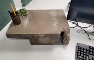 Show HN: Brutalist Concrete Laptop Stand (2024)