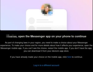 Messenger on web is asking me to download the app to make a choice ...